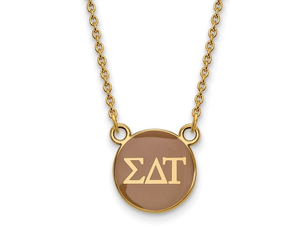 14K Plated Silver Sigma Delta Tau Small Enamel Necklace