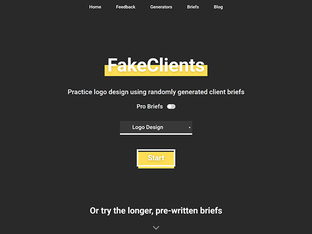 FakeClients Design Brief Generator: Lifetime Subscription