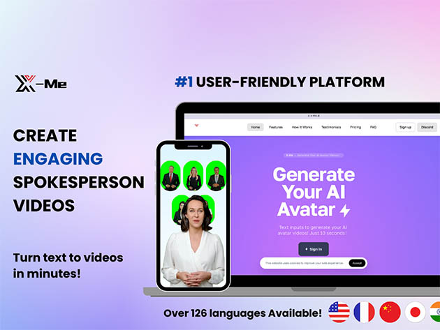 X-Me AI Avatar Video Generator Plus Plan: Lifetime Subscription