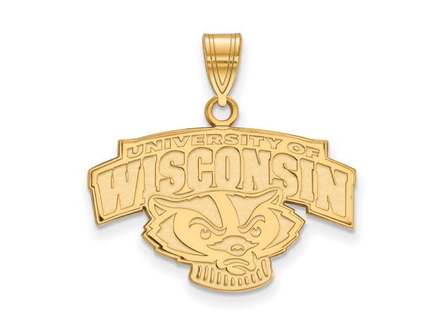 NCAA 10k Yellow Gold U. of Wisconsin Medium Pendant