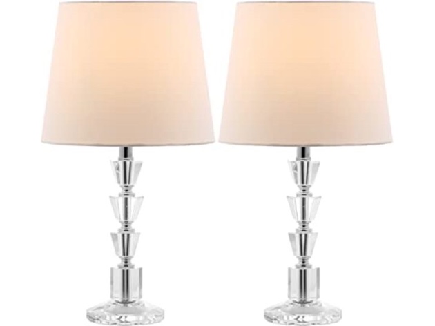 Safavieh Lighting Collection Harlow Tiered Crystal Orb Table Lamp - Clear/White (Like New, Damaged Retail Box)