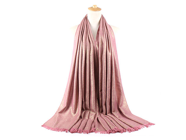 Shimmered Shawl: Two-Toned Elegance (Pink Champagne)