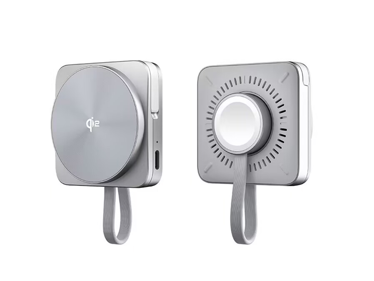 Qi2 3-in-1 Portable Charging Station (Silver)