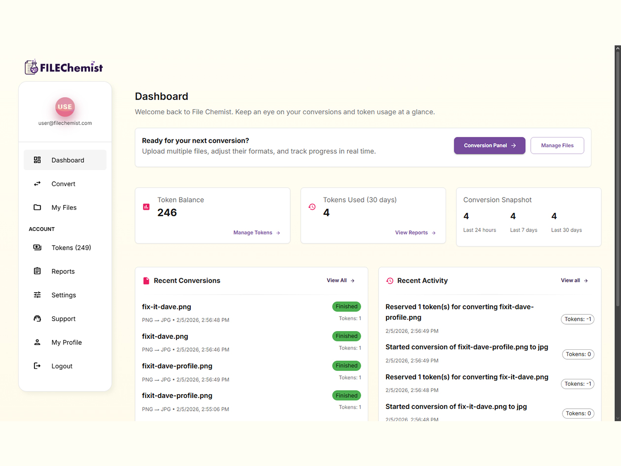 FileChemist File Conversion Tool: One-Time Purchase (5,000 Tokens)