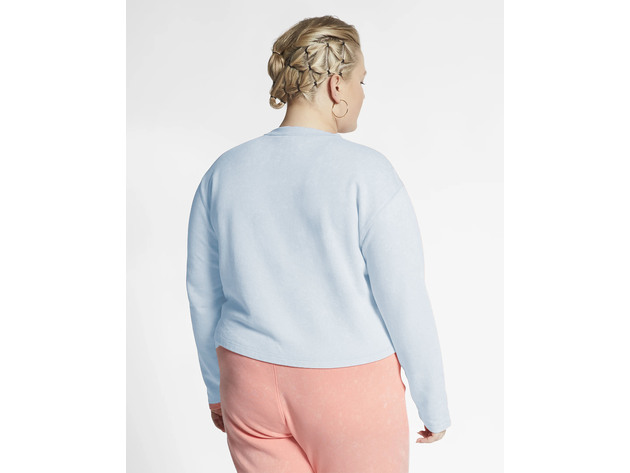 Nike Women's  Sportswear Plus Cropped Crew Sweatshirts Blue Size 2X