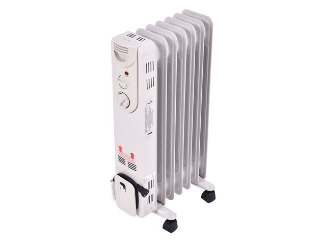 Costway 1500W Electric Oil Filled Radiator Space Heater 5-Fin Thermostat Room Radiant White