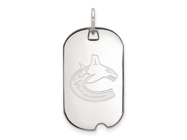 Sterling Silver NHL Vancouver Canucks Dog Tag Pendant