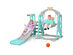 Costway 4-in-1 Toddler Climber and Swing Set w/ Basketball Hoop & Ball Pink\Green - Green