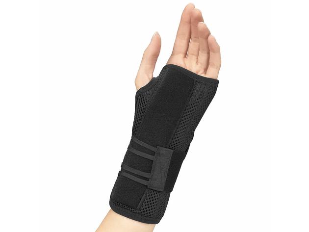 FLA Professional Left Wrist Splint With Abducted Thumb Provides Relief From Carpal Tunnel Syndrome, Extra Small, Black