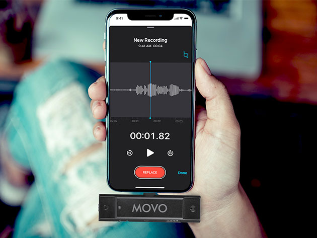 Movo EDGE-DI Wireless Lavalier Microphone System Compatible with iPhone & iPad (Lightning)