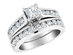 2.0 Carat (ctw H-I, I1-I2) Princess Cut Diamond Engagement Ring & Wedding Band Set in 14K White Gold - 6.5