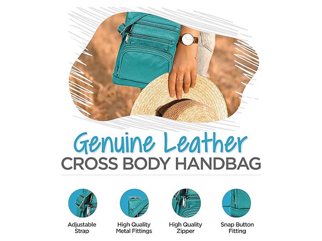 Krediz Leather Crossbody Bag for Women (Plus/Teal)