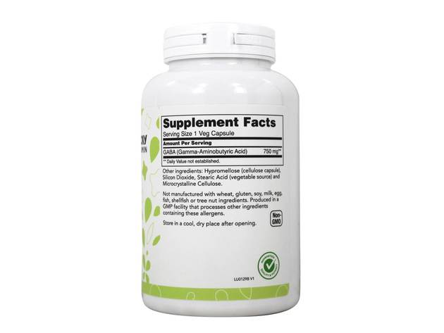 LuckyVitamin - GABA Neurotransmitter Support 750 mg. - 200 Veg Capsules