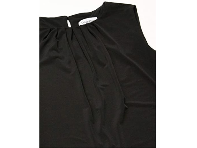 Calvin Klein Women's Pleated-Neck Tank Black Size Extra Large