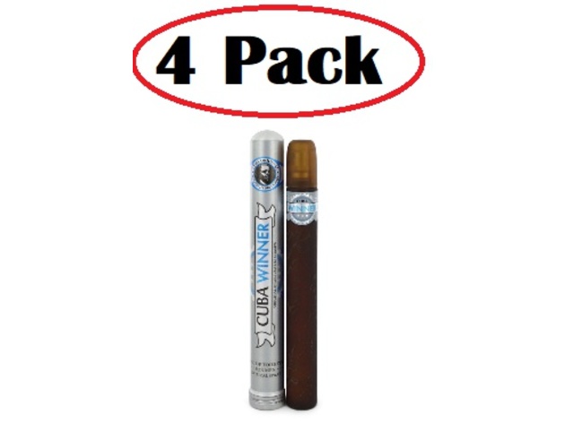 4 Pack of Cuba Winner by Fragluxe Eau De Toilette Spray 1.17 oz