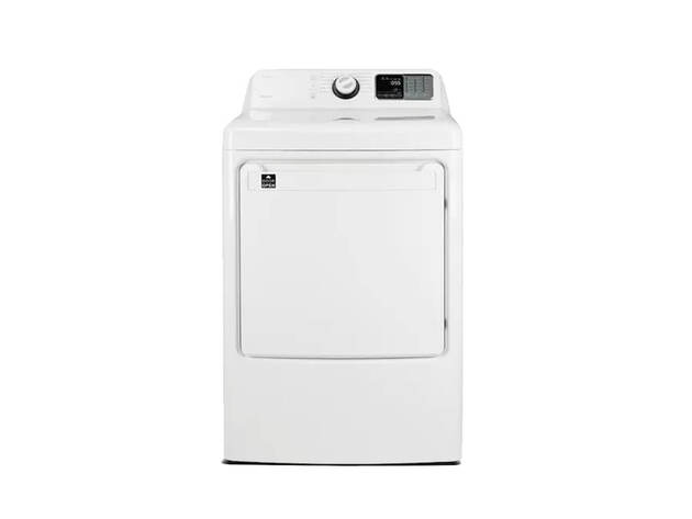 Midea MLE45N1BWW 7.5 Cu. Ft. White HE Top Load Electric Dryer with Sensor Dry