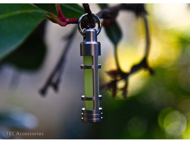 TEC-S3 Stainless Steel Embrite Glow Fob Bead Blasted Stainless Steel