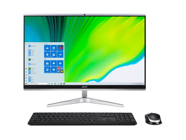 Acer C241651UR13 24 inch Aspire C24 Multi-Touch All-in-One Desktop Computer - Silver