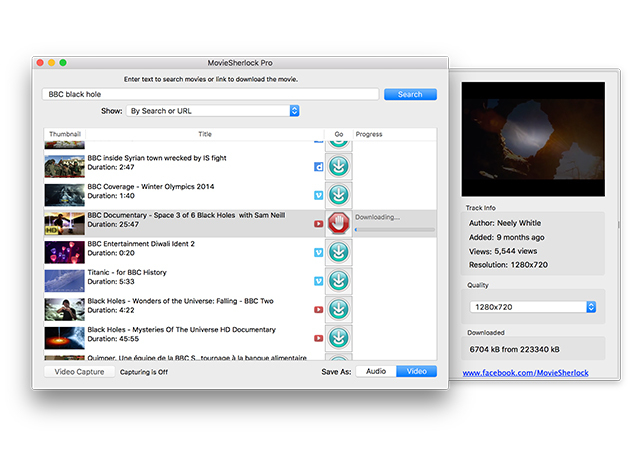 MovieSherlock Pro Video Downloader for Mac