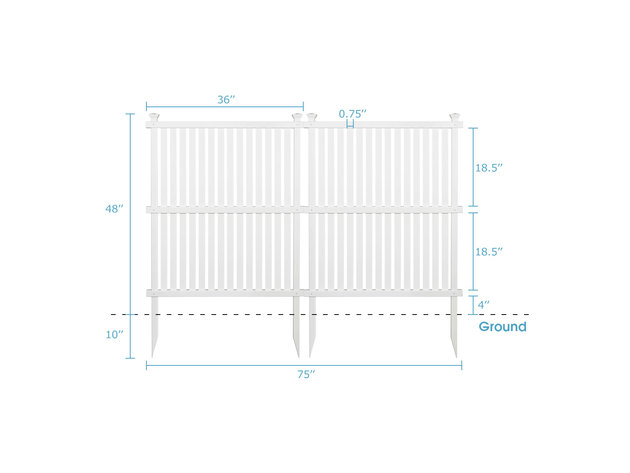 Costway Outdoor Privacy Screen Space Divider Patio Garden 36''x 48'' White, 2-Pack 