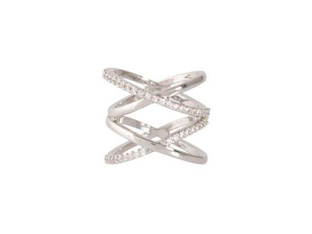 Double X Ring in Silver (Size 8)