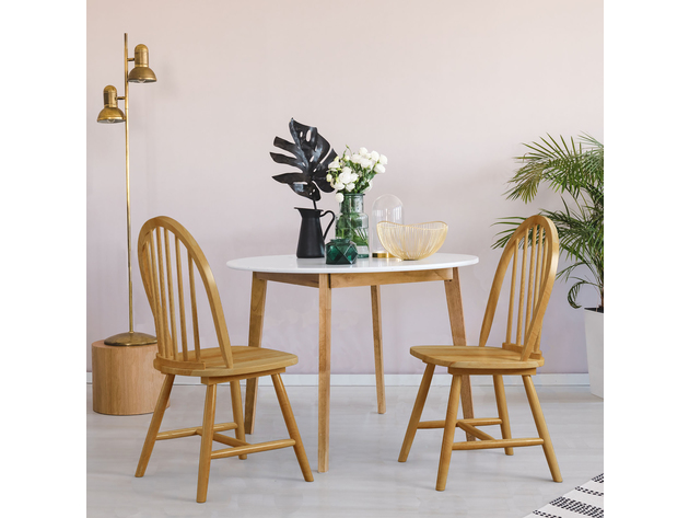 Dining Room Windsor Chairs Wood Bottom White Spindles