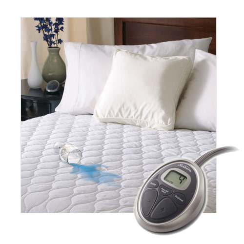 Sunbeam SelectTouch Water-Resistant Quilted Electric Heated Mattress Pad - White/Twin