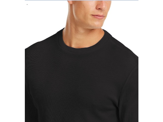 Club Room Men's Thermal Crewneck Shirt Black Size Medium