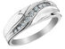 Mens Diamond Wedding Band 1/8 Carat (ctw Color J-K Clarity I2-I3) in 10K White Gold - 12