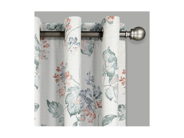 Eclipse Ambiance Floral Draft Stopper Energy Saving 100% Blackout Grommet-Top 50 Inches x 95 Inches Single Curtain Panel, Multicolor