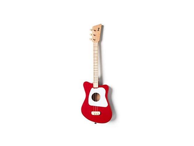 Loog Mini Acoustic Guitar for Children and Beginners Real Wood Low String - Red (Refurbished)