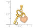 14K Yellow and Rose Gold Key & Heart Locket Pendant Necklace with Chain