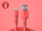 Colorful USB-C Charging Cables 2-Pack Red
