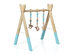 Foldable Wooden Baby Gym with 3 Wooden Baby Teething Toys Hanging Bar Green - Green