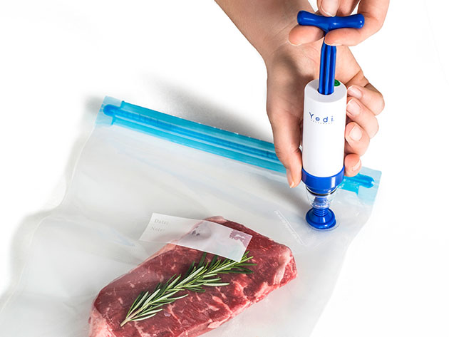 Sous Vide Cooking Kit: Vacuum Sealed Bags & Hand Pump