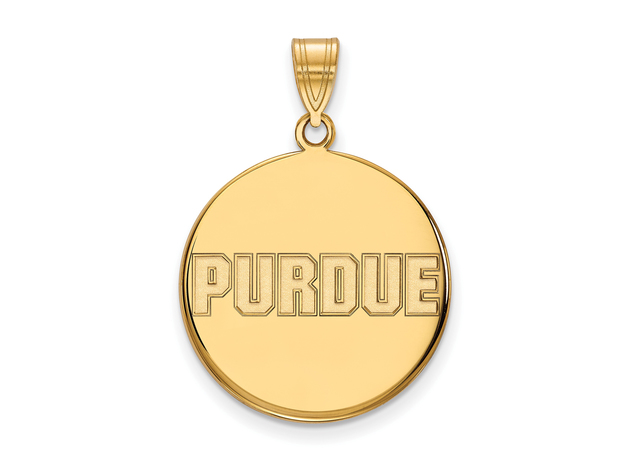 14k Gold Plated Silver Purdue Large Disc Pendant | StackSocial