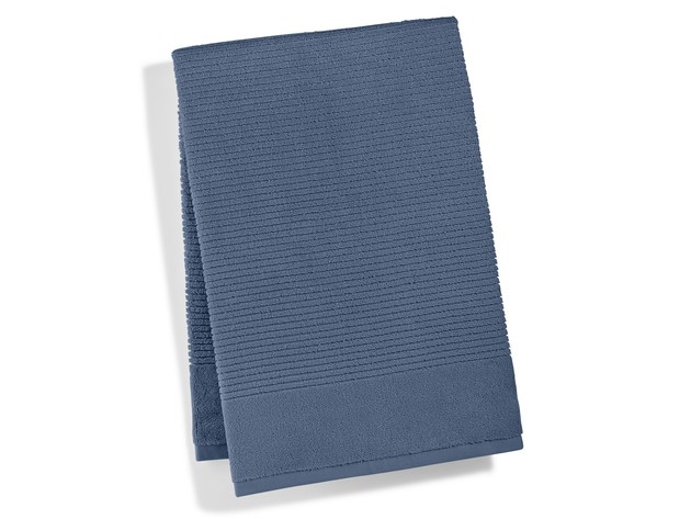 Martha Stewart Quick Dry Reversible Bath Towel Solid, Size: 52 x 28 inches, 100% Cotton, Caspian Blue