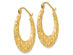 14K Yellow Gold Laser-Cut Fancy Patterned Hoop Earrings (3.00mm 1 Inch)