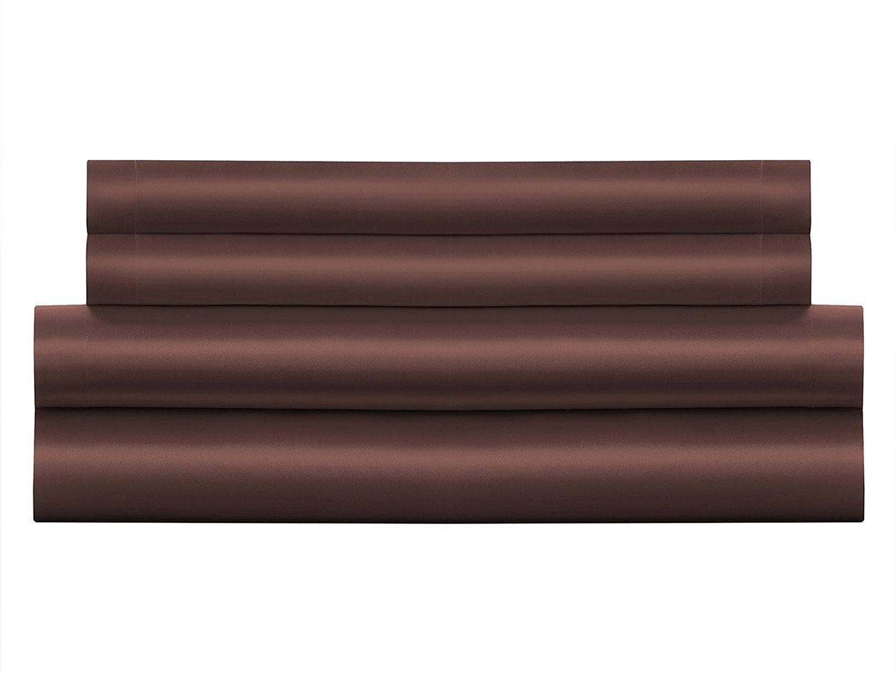 Silky-Soft Satin 4-Piece Sheet Set (Chocolate/Full)