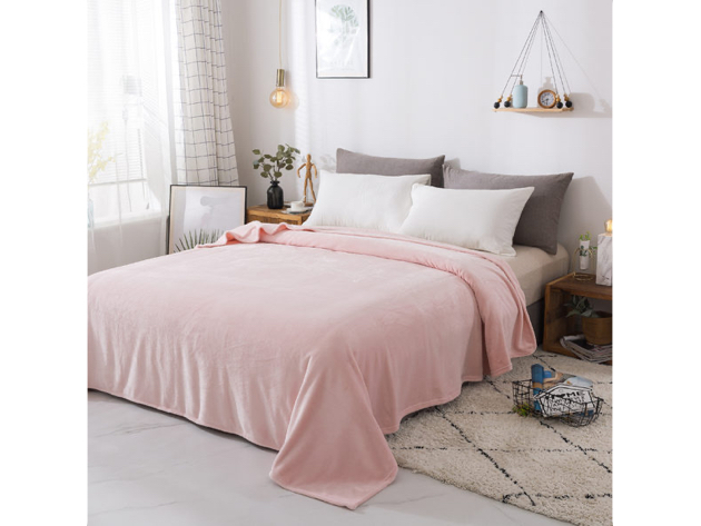 Style Basics Silky Soft Thick Plush Blanket (Pink/King)