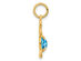 3/5 Carat (ctw) Blue Topaz Young Girl Charm Pendant Necklace in 14K Yellow Gold with Chain