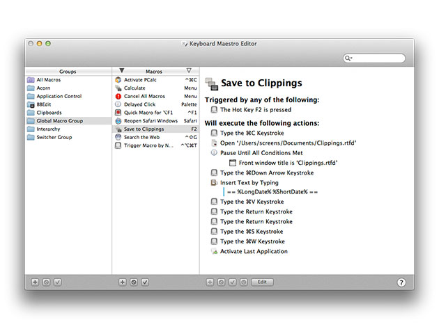 Keyboard Maestro Macro Manager