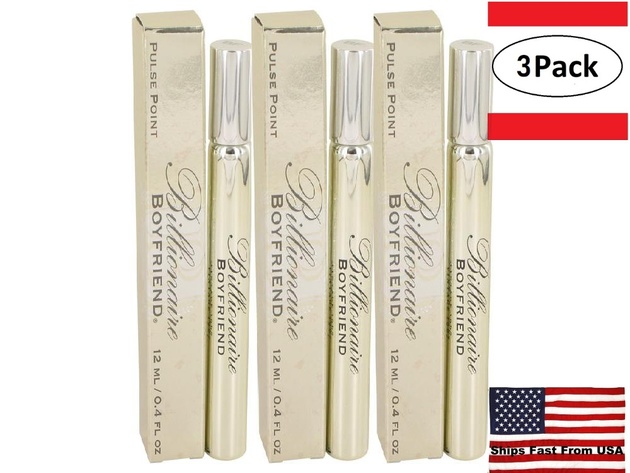 3 Pack Billionaire Boyfriend by Kate Walsh Pulse Point Eau De Parfum Rollerball .4 oz for Men