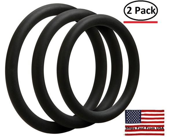 ( 2 Pack ) Optimale 3 C Ring Set - Thin - Black