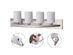 Costway 4 Light Glass Wall Sconce Modern Pendant Lampshade Fixture Vanity Metal Bathroom 