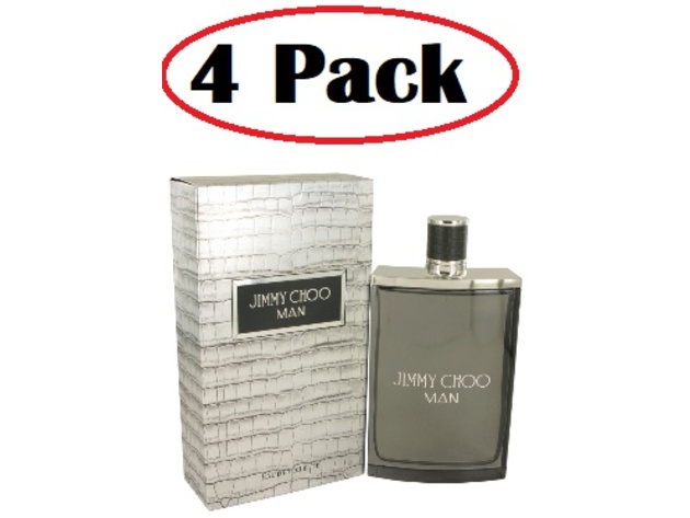 4 Pack of Jimmy Choo Man by Jimmy Choo Eau De Toilette Spray 6.7 oz