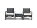 Costway 3 Piece Furniture Set Table & 2 Chair Patio Wicker Rattan W/Cushion Black