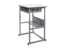 Offex 42"H Student Manual Adjustable Desk, Light/Medium Grey