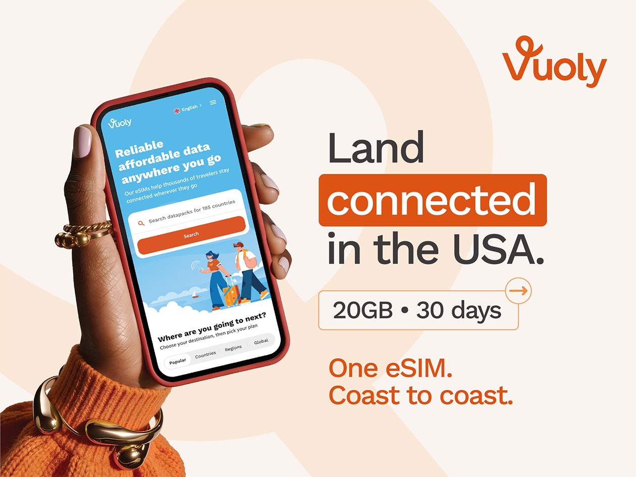 Vuoly eSim Mobile Data Plan: USA - 20GB/30 Days