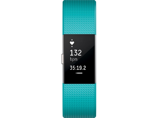 Fitbit Oled Display Charge 2 Heart Rate Fitness Wristband US Version,Large- Teal (Used, Open Retail Box)